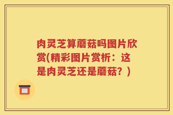 肉灵芝算蘑菇吗图片欣赏(精彩图片赏析：这是肉灵芝还是蘑菇？)