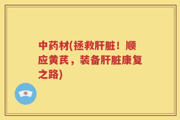 中药材(拯救肝脏！顺应黄芪，装备肝脏康复之路)