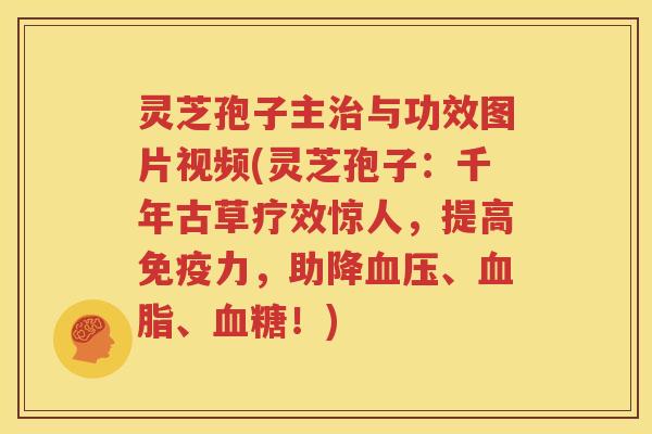 灵芝孢子主治与功效图片视频(灵芝孢子：千年古草疗效惊人，提高免疫力，助降血压、血脂、血糖！)