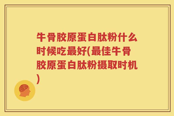 牛骨胶原蛋白肽粉什么时候吃最好(最佳牛骨胶原蛋白肽粉摄取时机)