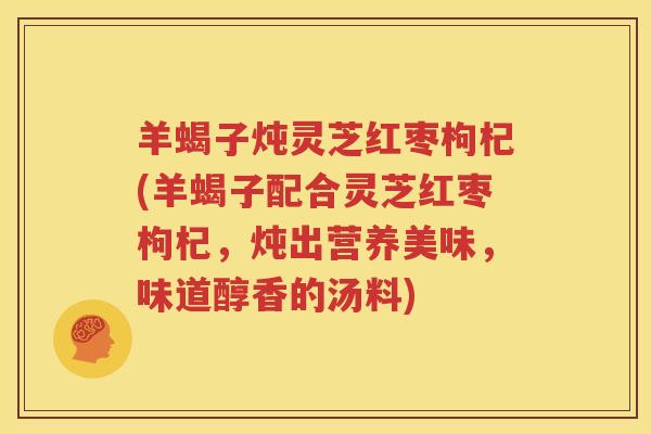 羊蝎子炖灵芝红枣枸杞(羊蝎子配合灵芝红枣枸杞，炖出营养美味，味道醇香的汤料)