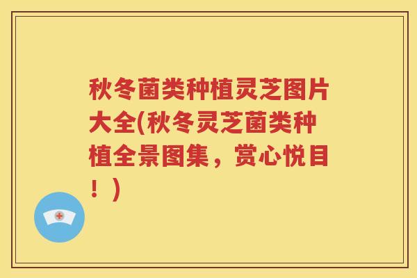 秋冬菌类种植灵芝图片大全(秋冬灵芝菌类种植全景图集，赏心悦目！)