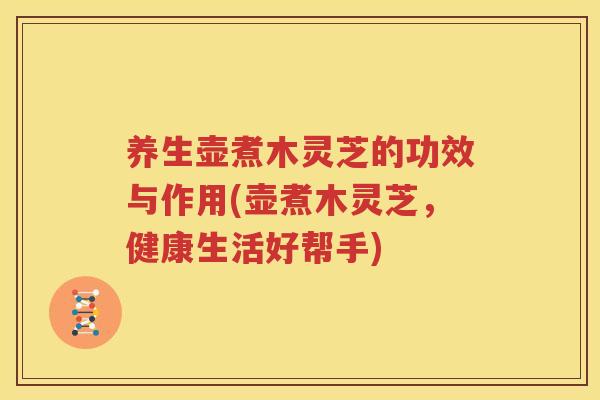养生壶煮木灵芝的功效与作用(壶煮木灵芝，健康生活好帮手)