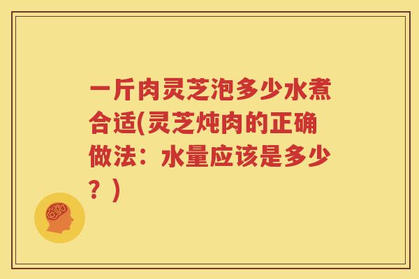 一斤肉灵芝泡多少水煮合适(灵芝炖肉的正确做法：水量应该是多少？)