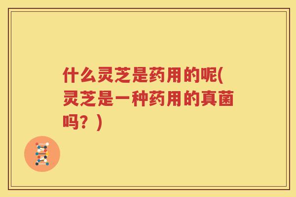 什么灵芝是药用的呢(灵芝是一种药用的真菌吗？)