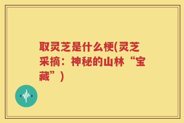 取灵芝是什么梗(灵芝采摘：神秘的山林“宝藏”)