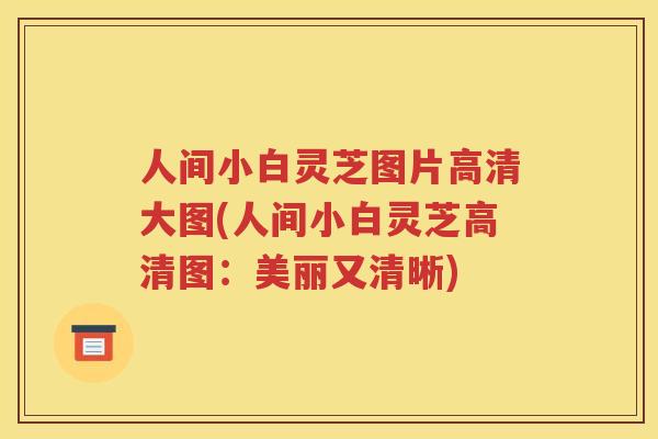 人间小白灵芝图片高清大图(人间小白灵芝高清图：美丽又清晰)