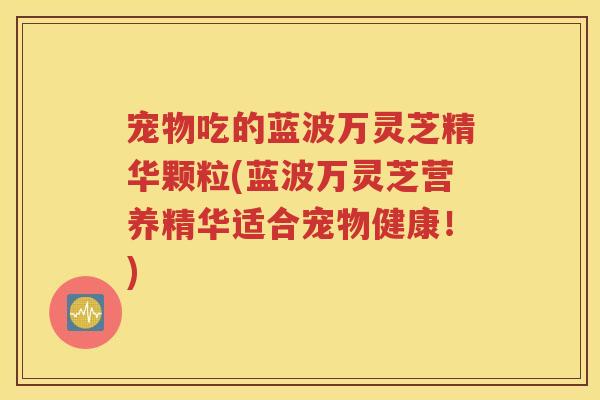 宠物吃的蓝波万灵芝精华颗粒(蓝波万灵芝营养精华适合宠物健康！)