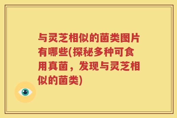 与灵芝相似的菌类图片有哪些(探秘多种可食用真菌，发现与灵芝相似的菌类)