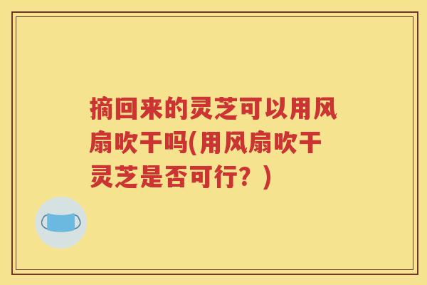摘回来的灵芝可以用风扇吹干吗(用风扇吹干灵芝是否可行？)