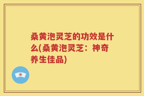 桑黄泡灵芝的功效是什么(桑黄泡灵芝：神奇养生佳品)