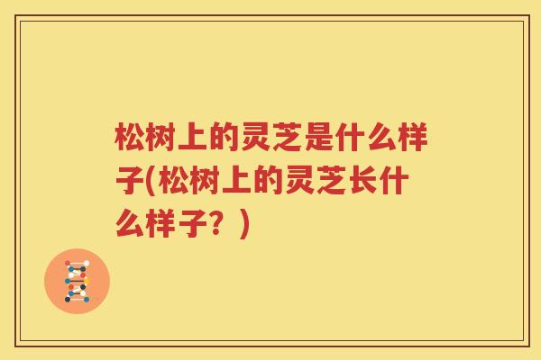 松树上的灵芝是什么样子(松树上的灵芝长什么样子？)