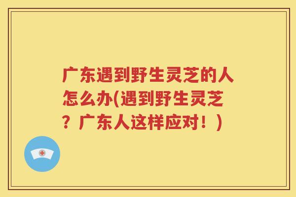广东遇到野生灵芝的人怎么办(遇到野生灵芝？广东人这样应对！)
