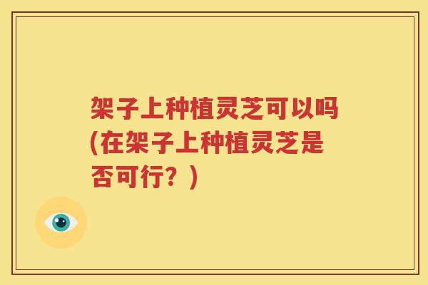 架子上种植灵芝可以吗(在架子上种植灵芝是否可行？)