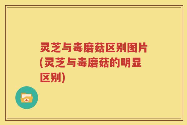 灵芝与毒磨菇区别图片(灵芝与毒磨菇的明显区别)