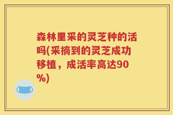 森林里采的灵芝种的活吗(采摘到的灵芝成功移植，成活率高达90%)