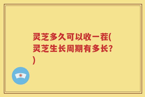 灵芝多久可以收一茬(灵芝生长周期有多长？)