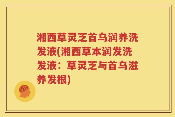湘西草灵芝首乌润养洗发液(湘西草本润发洗发液：草灵芝与首乌滋养发根)