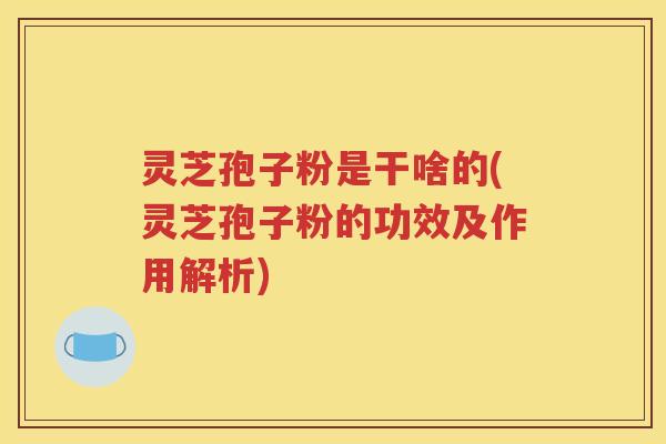灵芝孢子粉是干啥的(灵芝孢子粉的功效及作用解析)