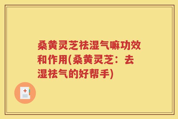 桑黄灵芝祛湿气嘛功效和作用(桑黄灵芝：去湿祛气的好帮手)