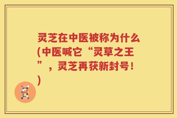 灵芝在中医被称为什么(中医喊它“灵草之王”，灵芝再获新封号！)