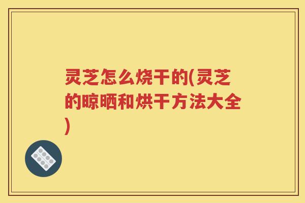 灵芝怎么烧干的(灵芝的晾晒和烘干方法大全)