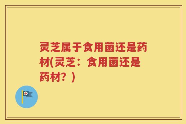 灵芝属于食用菌还是药材(灵芝：食用菌还是药材？)