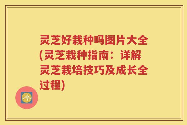灵芝好栽种吗图片大全(灵芝栽种指南：详解灵芝栽培技巧及成长全过程)