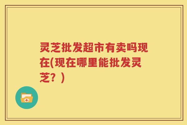 灵芝批发超市有卖吗现在(现在哪里能批发灵芝？)