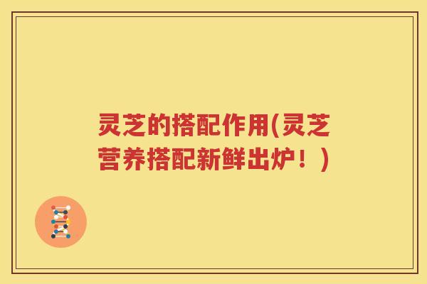 灵芝的搭配作用(灵芝营养搭配新鲜出炉！)