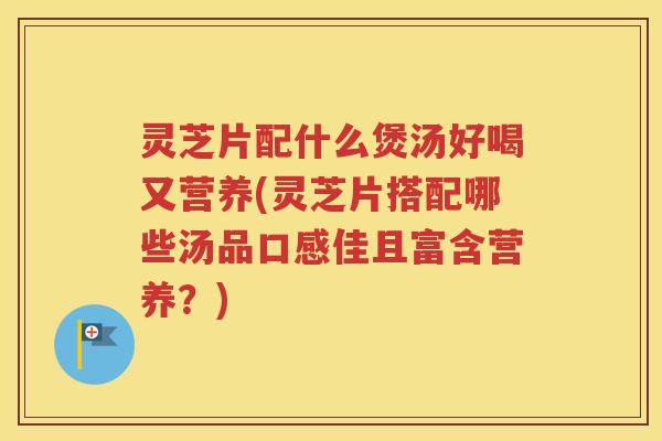 灵芝片配什么煲汤好喝又营养(灵芝片搭配哪些汤品口感佳且富含营养？)