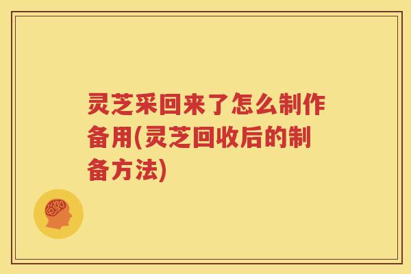 灵芝采回来了怎么制作备用(灵芝回收后的制备方法)