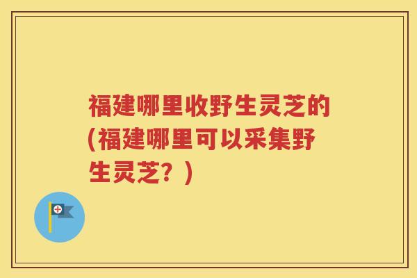 福建哪里收野生灵芝的(福建哪里可以采集野生灵芝？)
