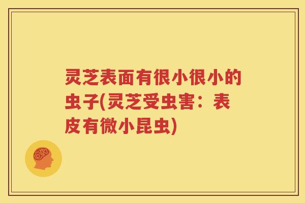 灵芝表面有很小很小的虫子(灵芝受虫害：表皮有微小昆虫)