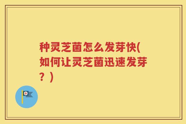 种灵芝菌怎么发芽快(如何让灵芝菌迅速发芽？)