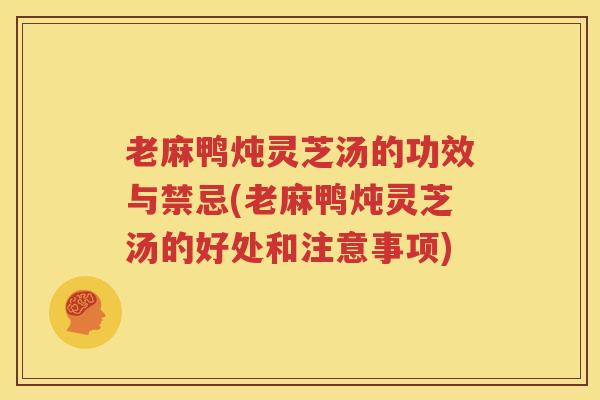 老麻鸭炖灵芝汤的功效与禁忌(老麻鸭炖灵芝汤的好处和注意事项)