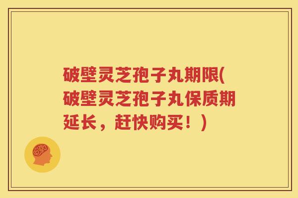 破壁灵芝孢子丸期限(破壁灵芝孢子丸保质期延长，赶快购买！)