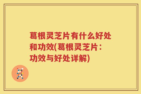 葛根灵芝片有什么好处和功效(葛根灵芝片：功效与好处详解)
