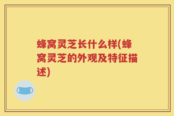 蜂窝灵芝长什么样(蜂窝灵芝的外观及特征描述)