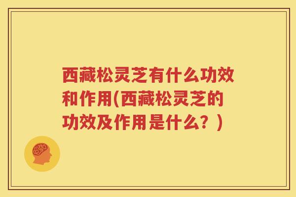 西藏松灵芝有什么功效和作用(西藏松灵芝的功效及作用是什么？)