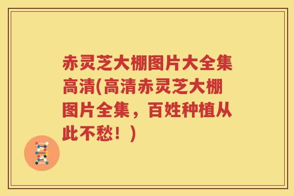 赤灵芝大棚图片大全集高清(高清赤灵芝大棚图片全集，百姓种植从此不愁！)