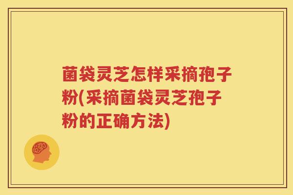 菌袋灵芝怎样采摘孢子粉(采摘菌袋灵芝孢子粉的正确方法)