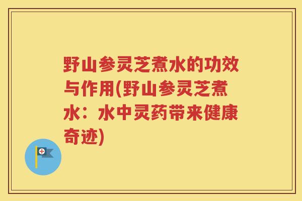 野山参灵芝煮水的功效与作用(野山参灵芝煮水：水中灵药带来健康奇迹)
