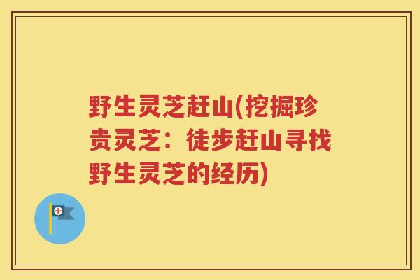 野生灵芝赶山(挖掘珍贵灵芝：徒步赶山寻找野生灵芝的经历)