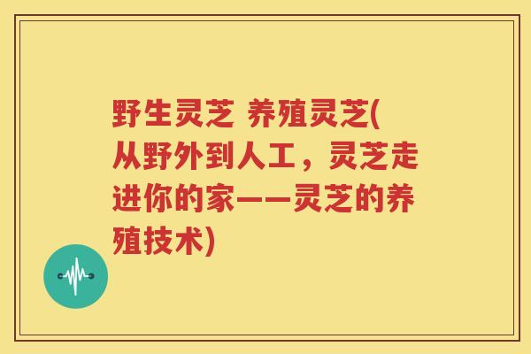 野生灵芝 养殖灵芝(从野外到人工，灵芝走进你的家——灵芝的养殖技术)
