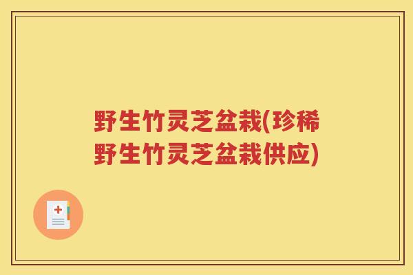 野生竹灵芝盆栽(珍稀野生竹灵芝盆栽供应)