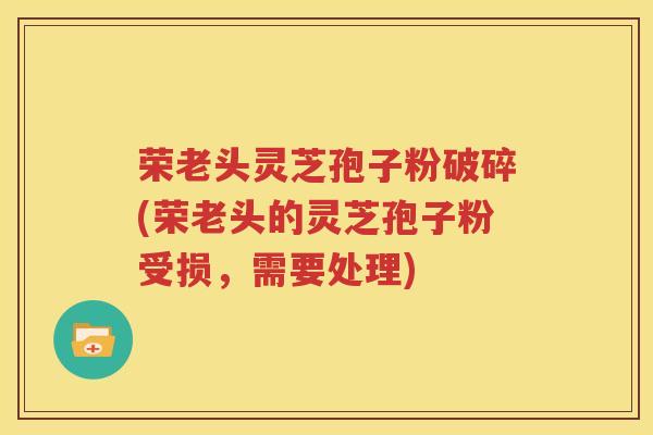 荣老头灵芝孢子粉破碎(荣老头的灵芝孢子粉受损，需要处理)