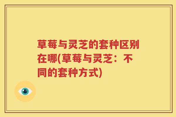 草莓与灵芝的套种区别在哪(草莓与灵芝：不同的套种方式)
