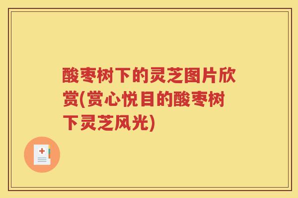 酸枣树下的灵芝图片欣赏(赏心悦目的酸枣树下灵芝风光)
