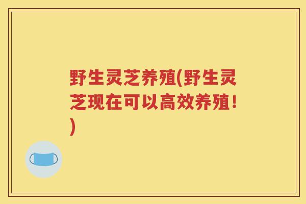 野生灵芝养殖(野生灵芝现在可以高效养殖！)